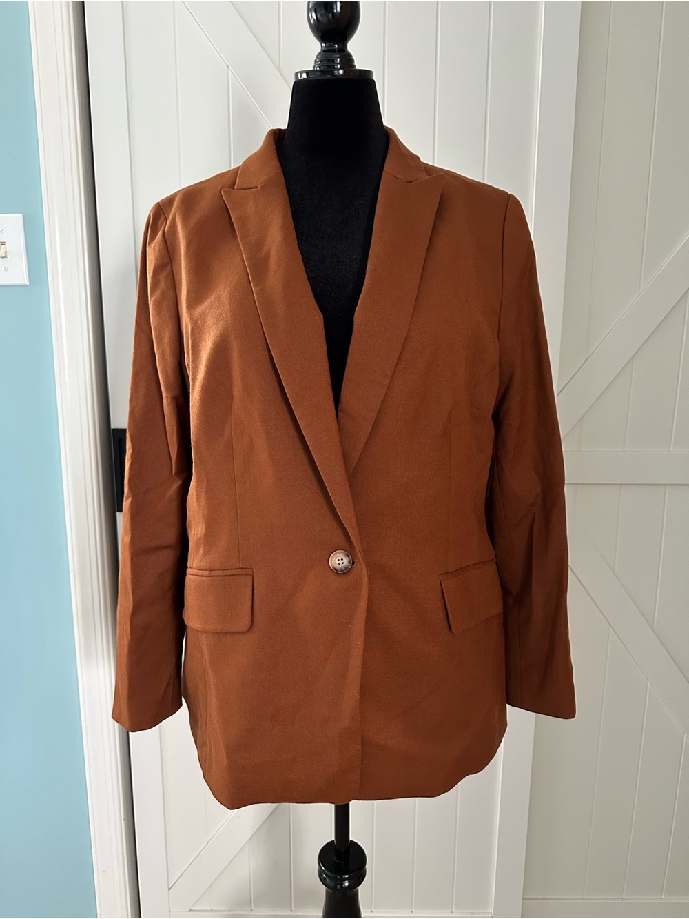 Talbots Women’s Size 18 Wool Blazer Rust Brown Italian Fabric NWT